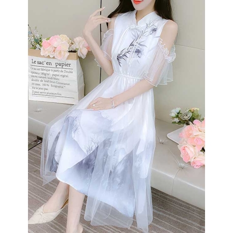 dress wanita korea D7330