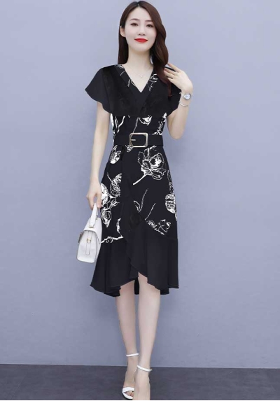 dress wanita korea D7340