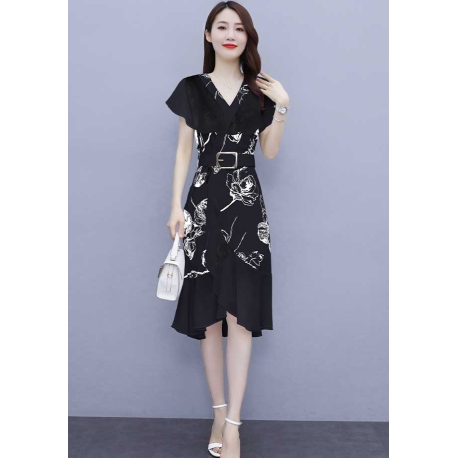 dress wanita korea D7340