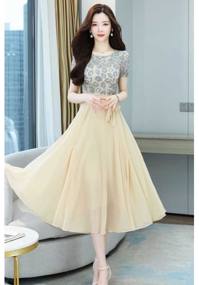 dress wanita korea D7342