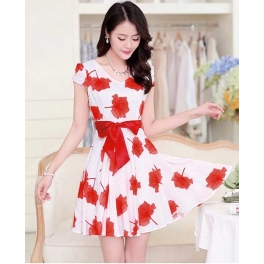 dress wanita motif bunga D1778