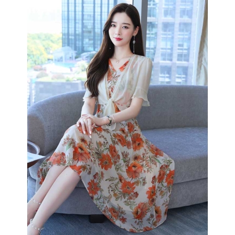 dress wanita korea D7372