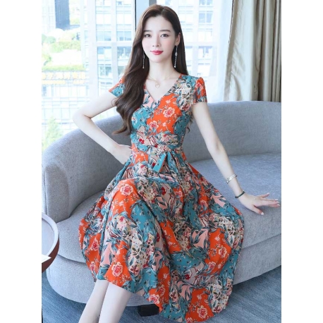 dress wanita korea D7386