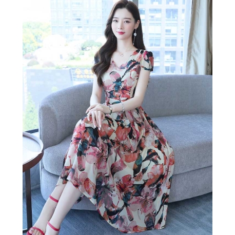 dress wanita korea D7387