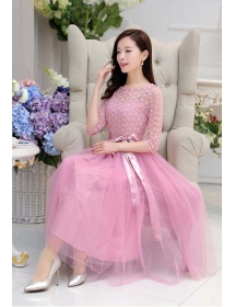 dress midi korea D1797