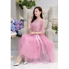 dress midi korea D1797