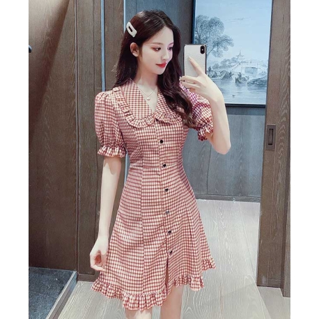 dress wanita korea D7402