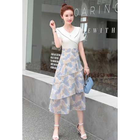 dress wanita korea D7407