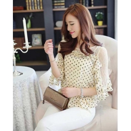 blouse wanita motif polkadot T1986