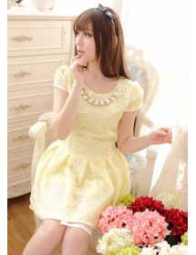 dress brukat model korea D1869