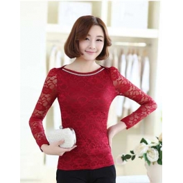 blouse brukat lengan panjang T1989