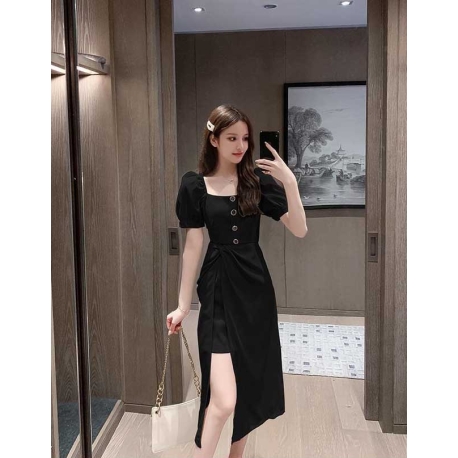 dress wanita korea D7509