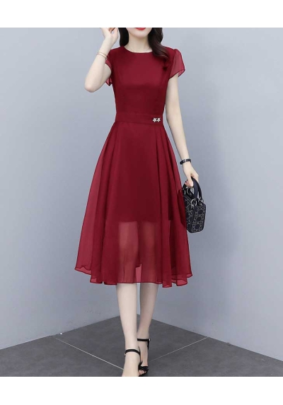 dress wanita korea D7529