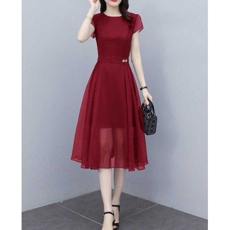 dress wanita korea D7529