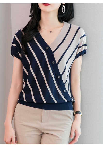 atasan blouse rajut  wanita import T7398