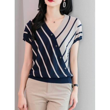 atasan blouse rajut  wanita import T7398