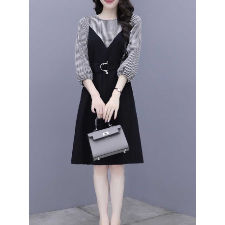 dress wanita korea D7490