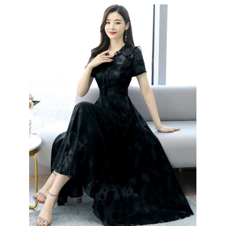 long dress wanita korea D7551