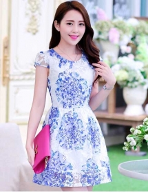 dress wanita korea D1892