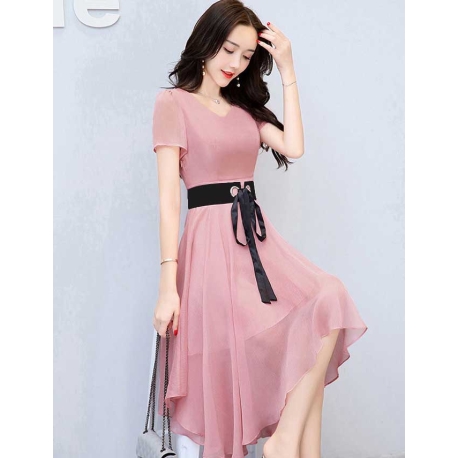 dress wanita korea D7556