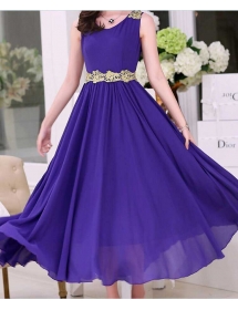 long dress pesta tanpa lengan D1902