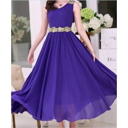 long dress pesta tanpa lengan D1902