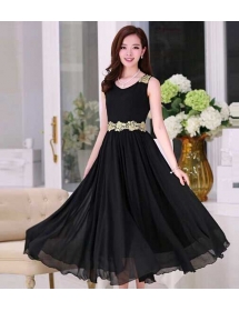 long dress pesta tanpa lengan D1904