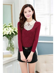 blouse brukat lengan panjang T2065