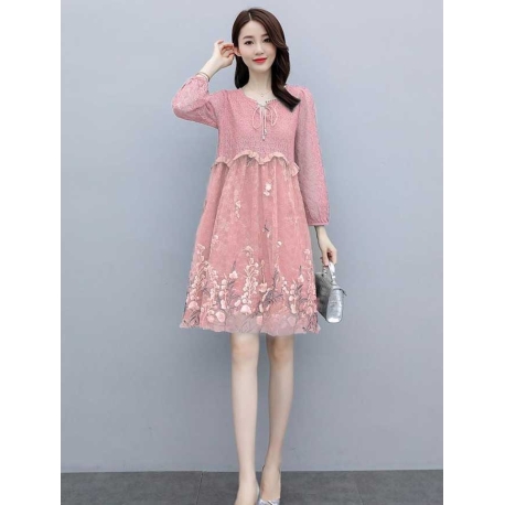 dress wanita korea D7628