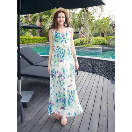 long dress wanita motif kupu-kupu D2006