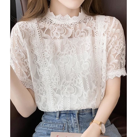 blouse brukat wanita korea T7861