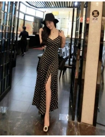 long dress polkadot D2103