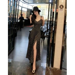 long dress polkadot D2103