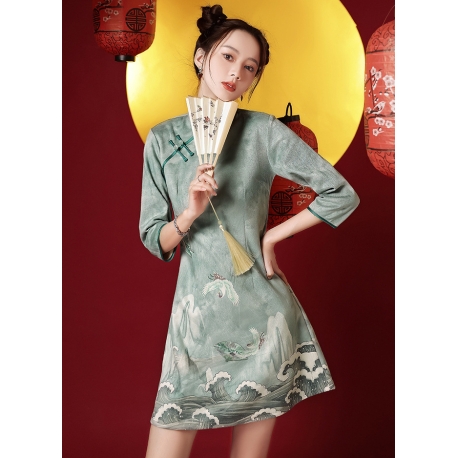 dress cheongsam import D7856