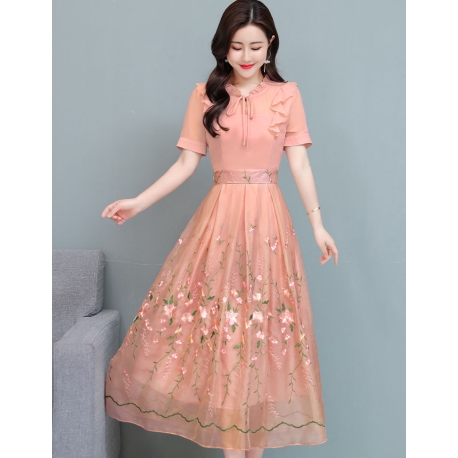 dress wanita korea D7834