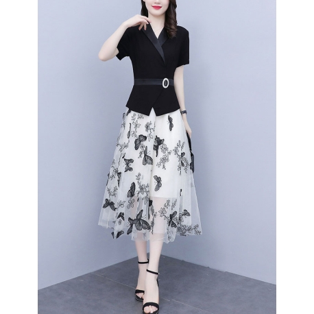 dress wanita korea D7915