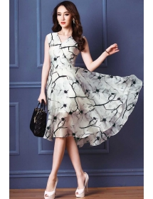 midi dress v-neck D2168