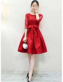 dress pesta model brukat D2169