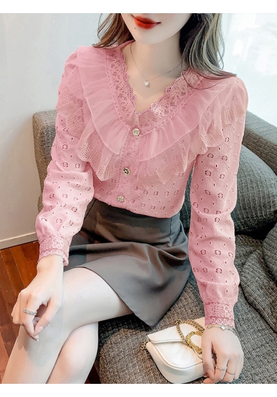 blouse brukat lengan panjang T8099