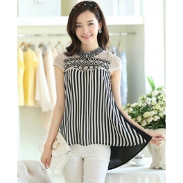 blouse chiffon motif salur T2204