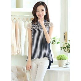 blouse chiffon motif salur T2205