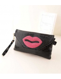 tas pesta motif bibir Bag830