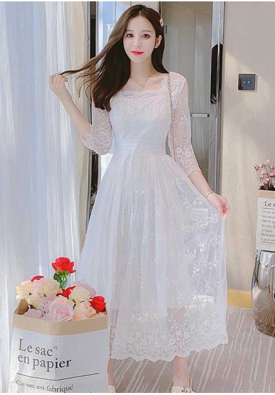 long dress wanita korea D7967