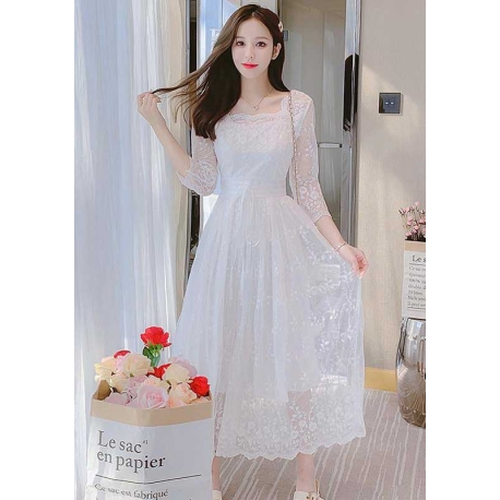 long dress wanita korea D7967