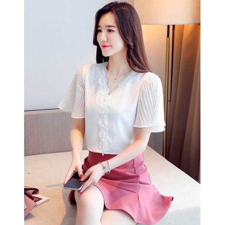 blouse chiffon wanita korea T8171