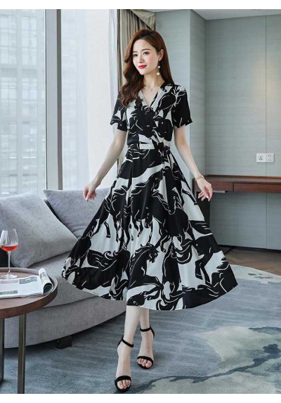 dress wanita korea D7507