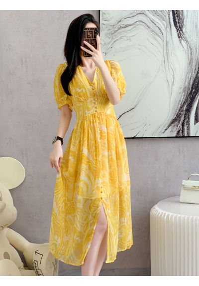 long dress wanita korea D7991