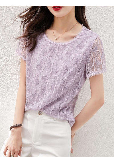 blouse brokat wanita korea T8184