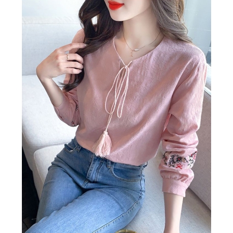 blouse wanita korea lengan panjang T8243