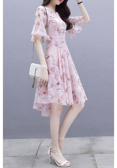 dress chiffon wanita korea D8088